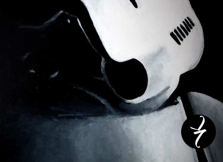 Contact Valkye Peinture sur toile coton lin acrylique  geek star wars sur-mesure one piece storm trooper